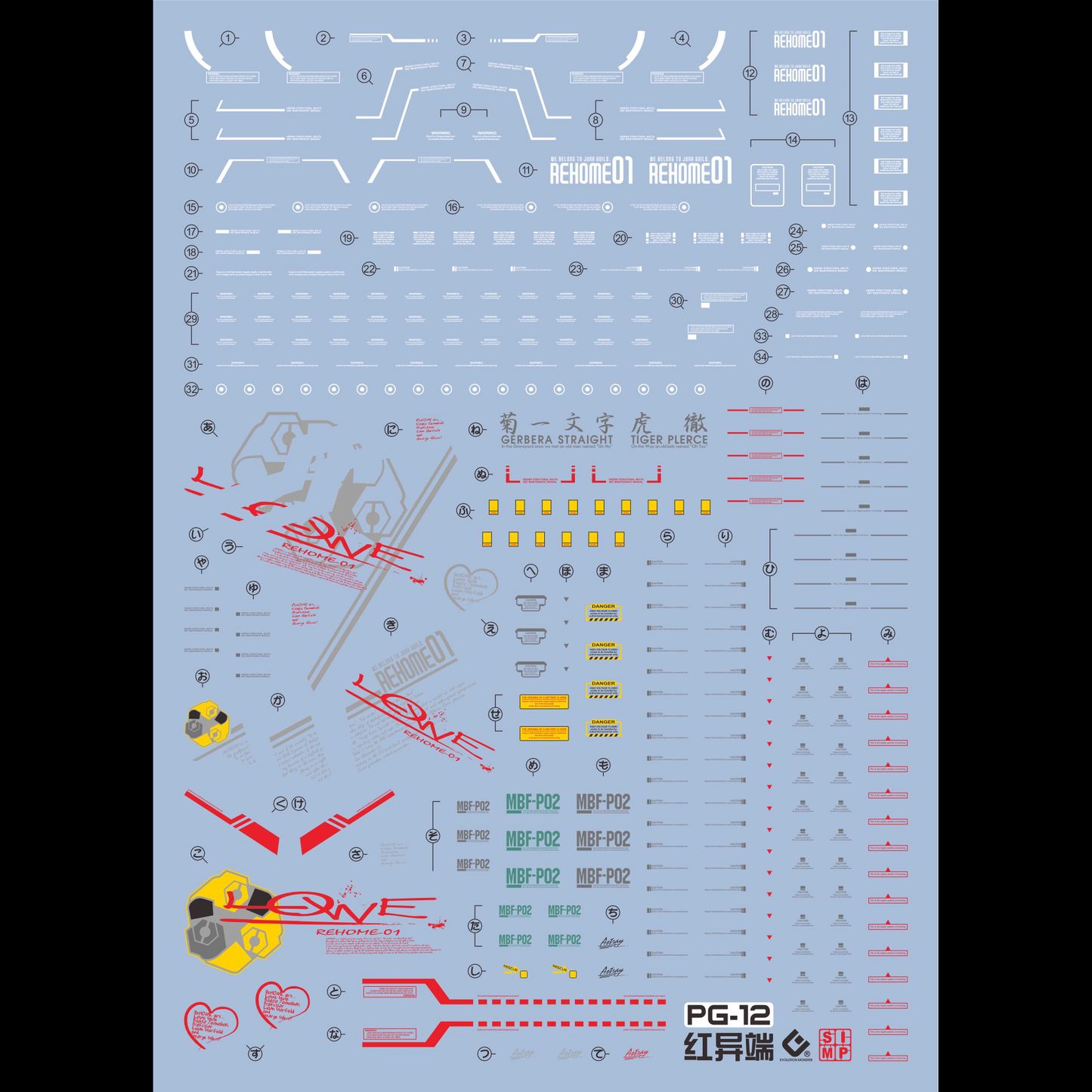 EVO Water Decal for PG Gundam Astray Red Frame  Model Kits Accessories